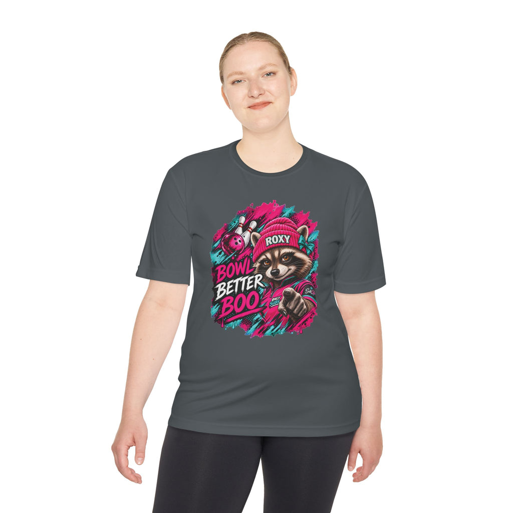 Bowling Raccoon Tee — “Bowl Better Boo” Moisture‑Wicking Graphic Shirt