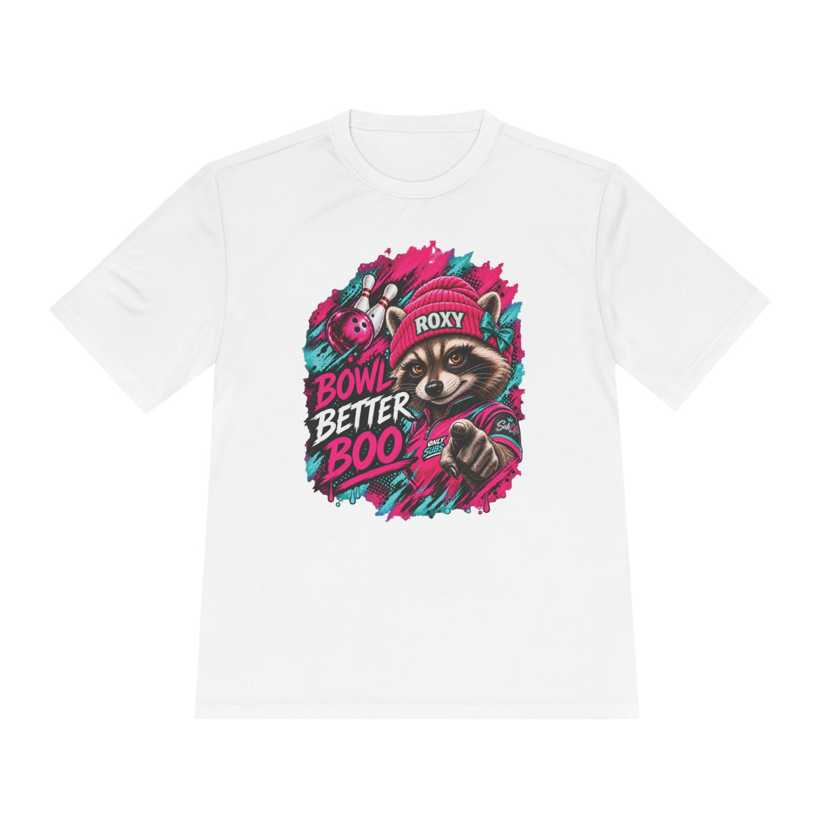 Bowling Raccoon Tee — “Bowl Better Boo” Moisture‑Wicking Graphic Shirt