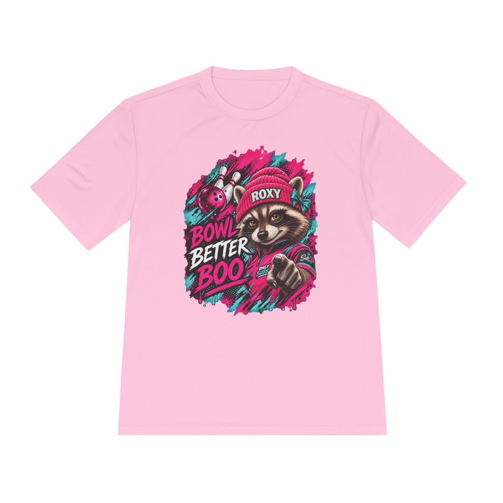 Bowling Raccoon Tee — “Bowl Better Boo” Moisture‑Wicking Graphic Shirt