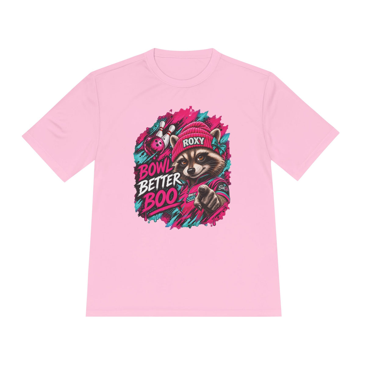 Bowling Raccoon Tee — “Bowl Better Boo” Moisture‑Wicking Graphic Shirt
