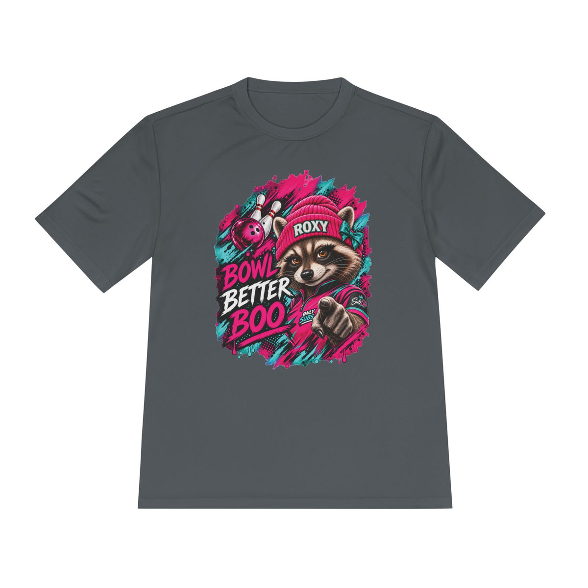 Bowling Raccoon Tee — “Bowl Better Boo” Moisture‑Wicking Graphic Shirt