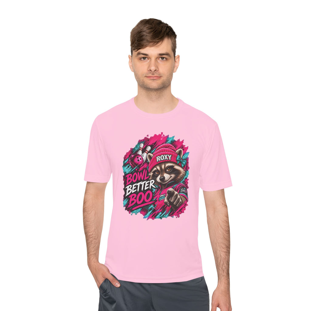 Bowling Raccoon Tee — “Bowl Better Boo” Moisture‑Wicking Graphic Shirt