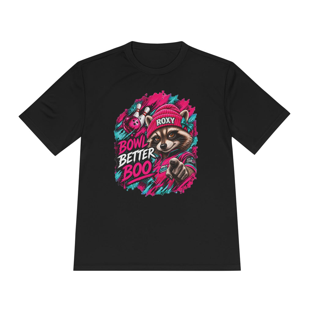 Bowling Raccoon Tee — “Bowl Better Boo” Moisture‑Wicking Graphic Shirt