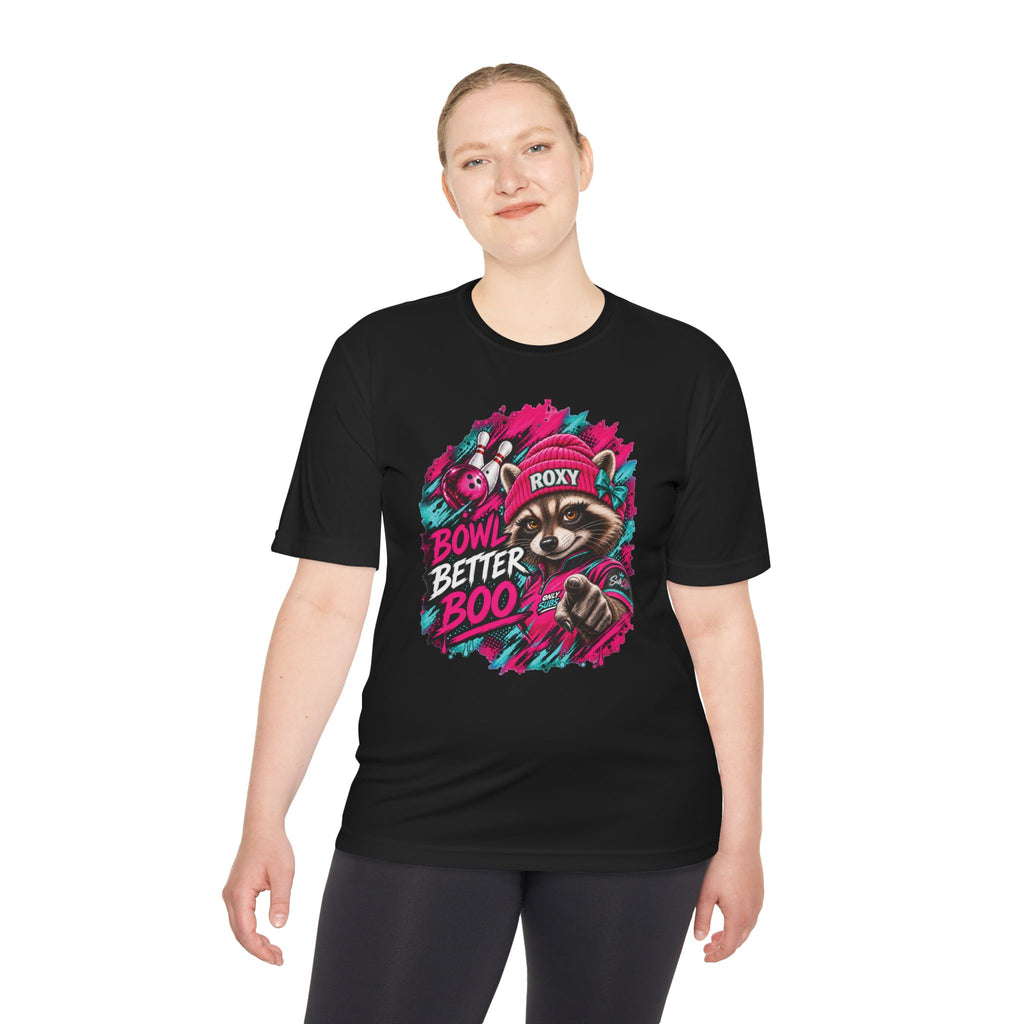 Bowling Raccoon Tee — “Bowl Better Boo” Moisture‑Wicking Graphic Shirt