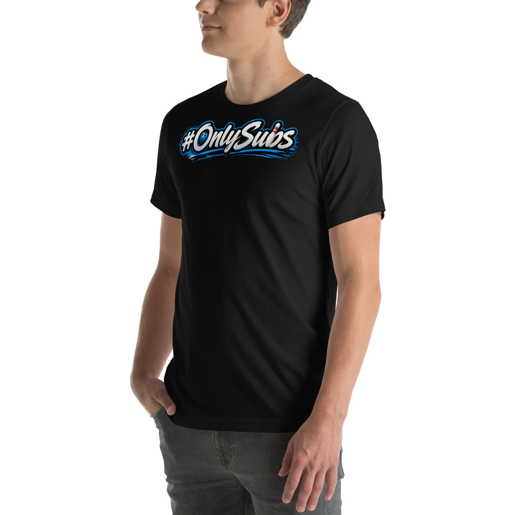 OnlySubs Core Logo Tee in Black, left-front view